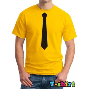 Tie Design Printed Yellow T-Shirt