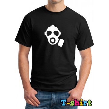 Gas Mask Design Printed Black T-Shirt