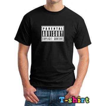 Parental Advisory Design Printed Black T-Shirt